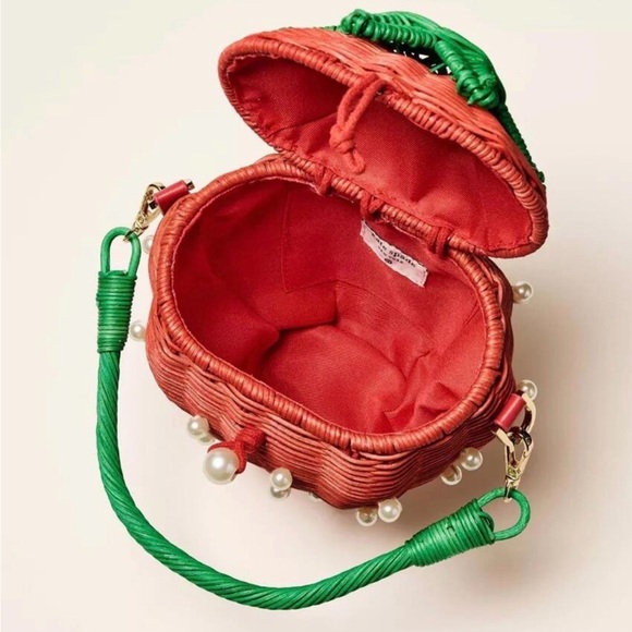 Kate Spade Pearl Embellished Strawberry Basket Bucket Bag - Picture 3 of 3